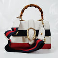 Gucci Hand Bag Bamboo White Leather 454813
